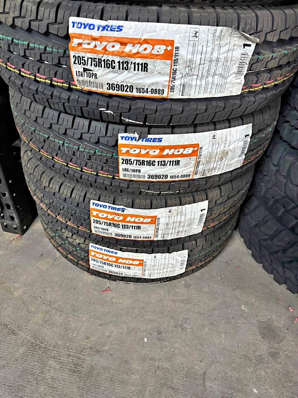 (4) 205-75-16C Toyo H08+ All season commercial Tires free install