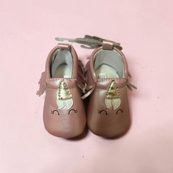 Baby Unicorn Moccasins Pink Gold