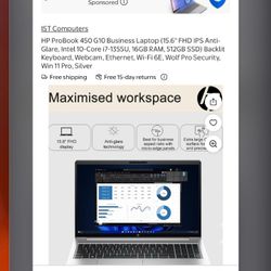 HP 450 G10 Windows 11 For Life. Never Used Once. Flawless Condition 
