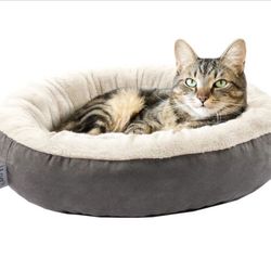 20 In cabin Round Donut Cat and Dog Cushion Bed,  Bed for Cats or Small Dogs, Anti-Slip & Water-Resistant Bottom, Super Soft Durable Fabric Pet Be