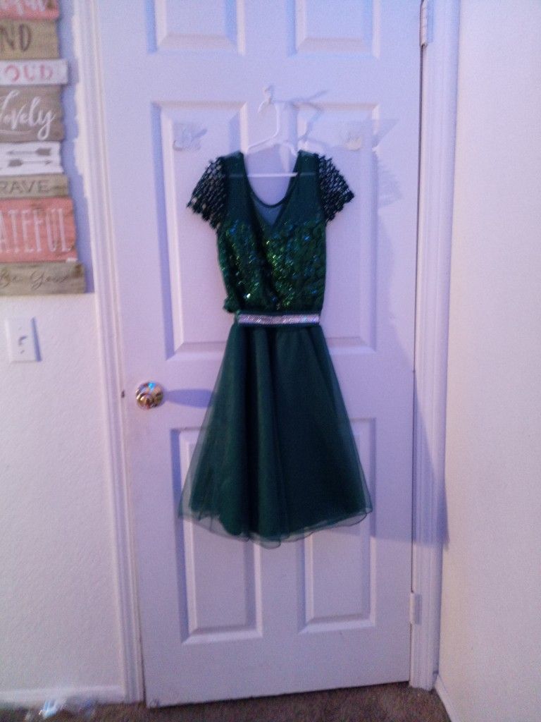 Gold Green Sparkly Dress