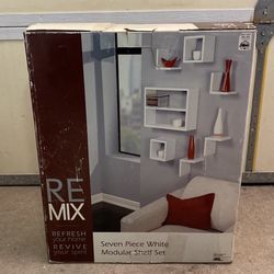 7pc White Modular Shelf Set 