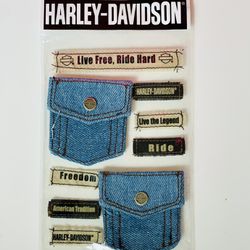 Harley Davidson Denim Stickers By EK Success HDJB12 Denim Pockets 2004 NEW