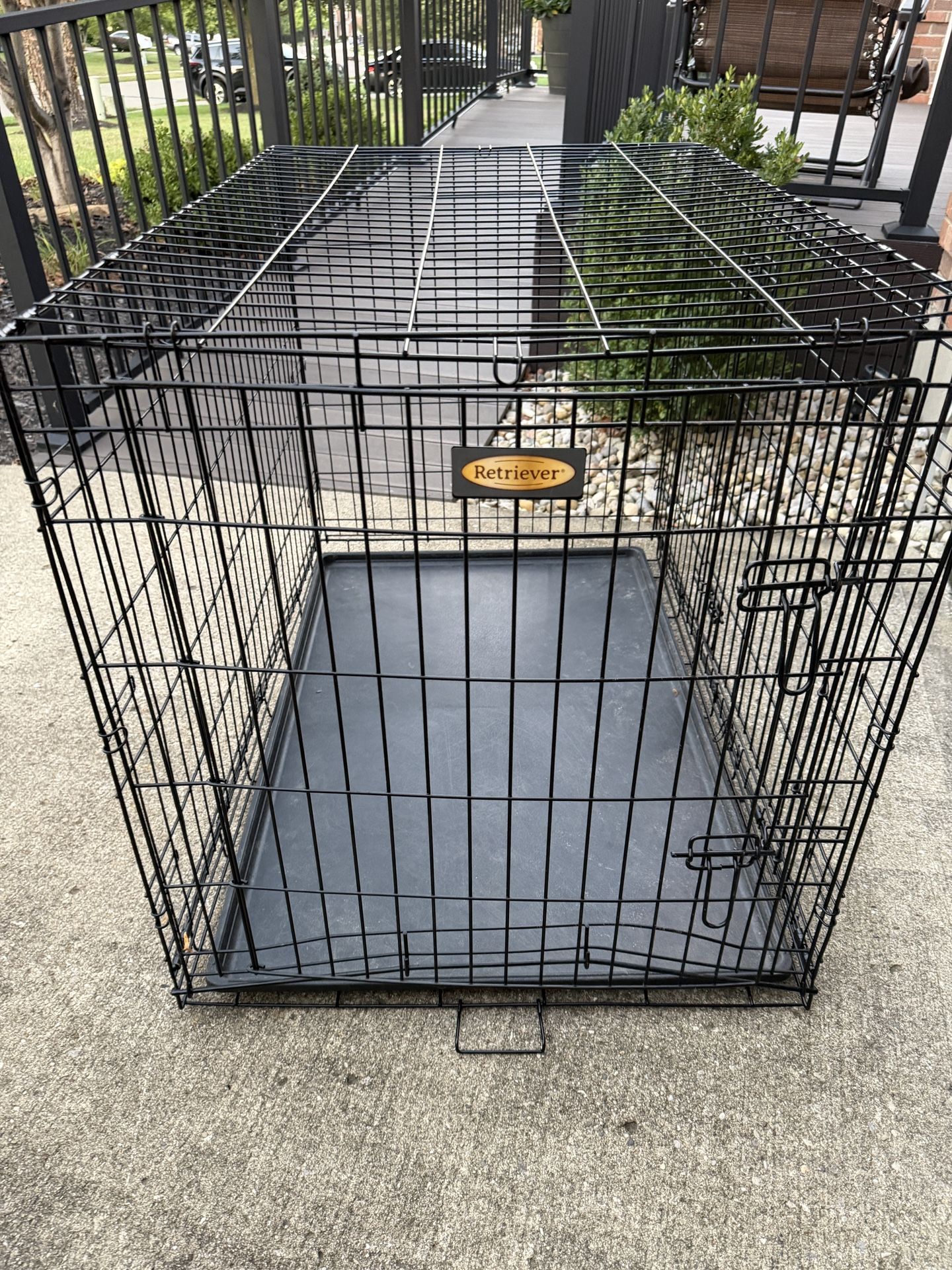 Large 42x31x28” Dog Crate with Tray and Two Doors!