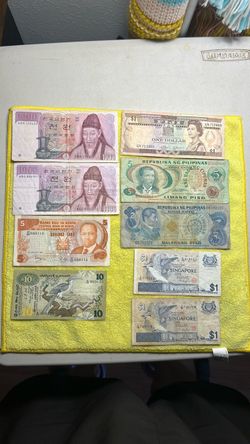 Vintage Foreign Currency Banknote Collection