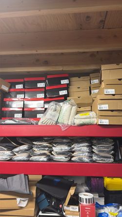 Shoes, makeup bags, computers etc