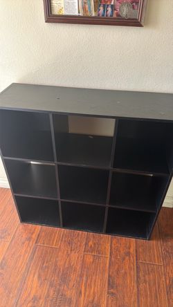 Black 9-Cube Storage Shelf Unit
