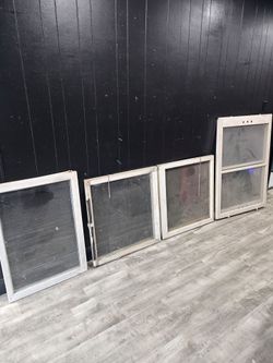 Vintage Wood Frame Windows with Glass