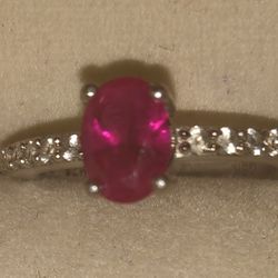 Gem Stone King .925 Ruby & Diamond Ring