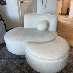 Cream Accent Chair With Storage