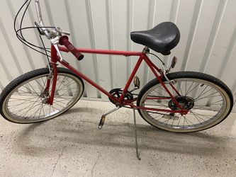 Red Vintage Bicycle with Whitewall Tires