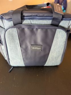 Bella Russo 12” 3-Can Holder Cooler Bag – Blue/Gray