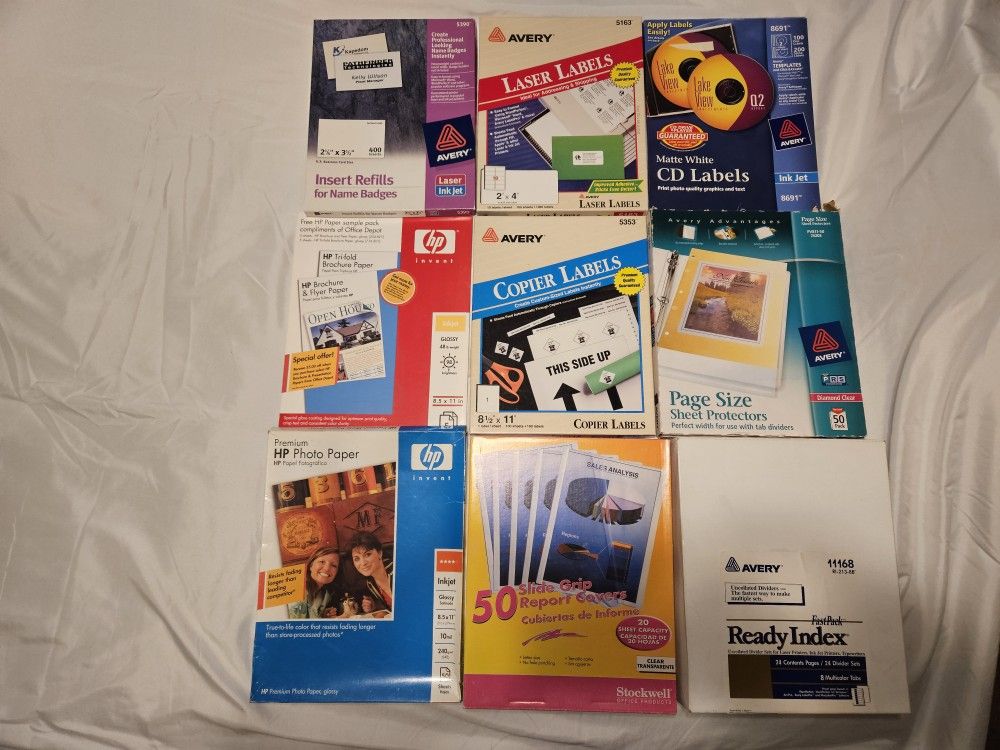 Various Avery, HP, Stockwell Office Products