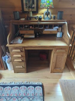 Antique Oak Roll Top Desk