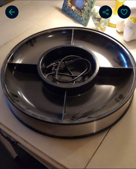 E Heated Party Platter Chip & Dip Server