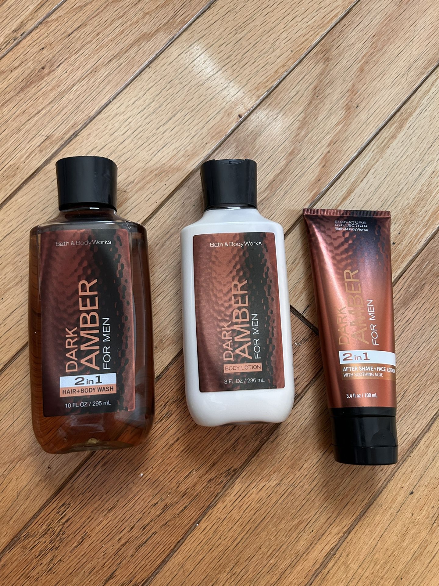 Rare BATH & BODY WORKS MENS SIGNATURE COLLECTION LUXURY BATH SET Dark Amber
