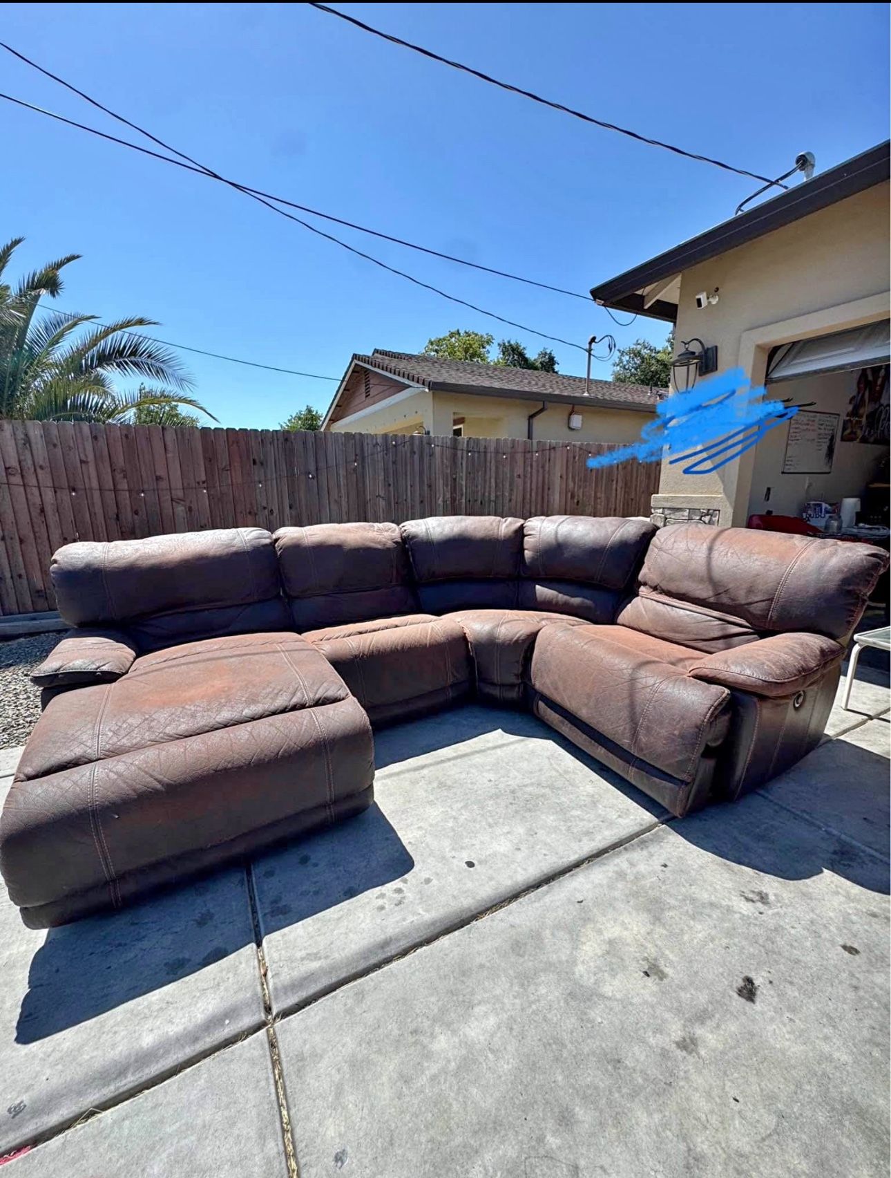 Brown Recliner Sectional Couch