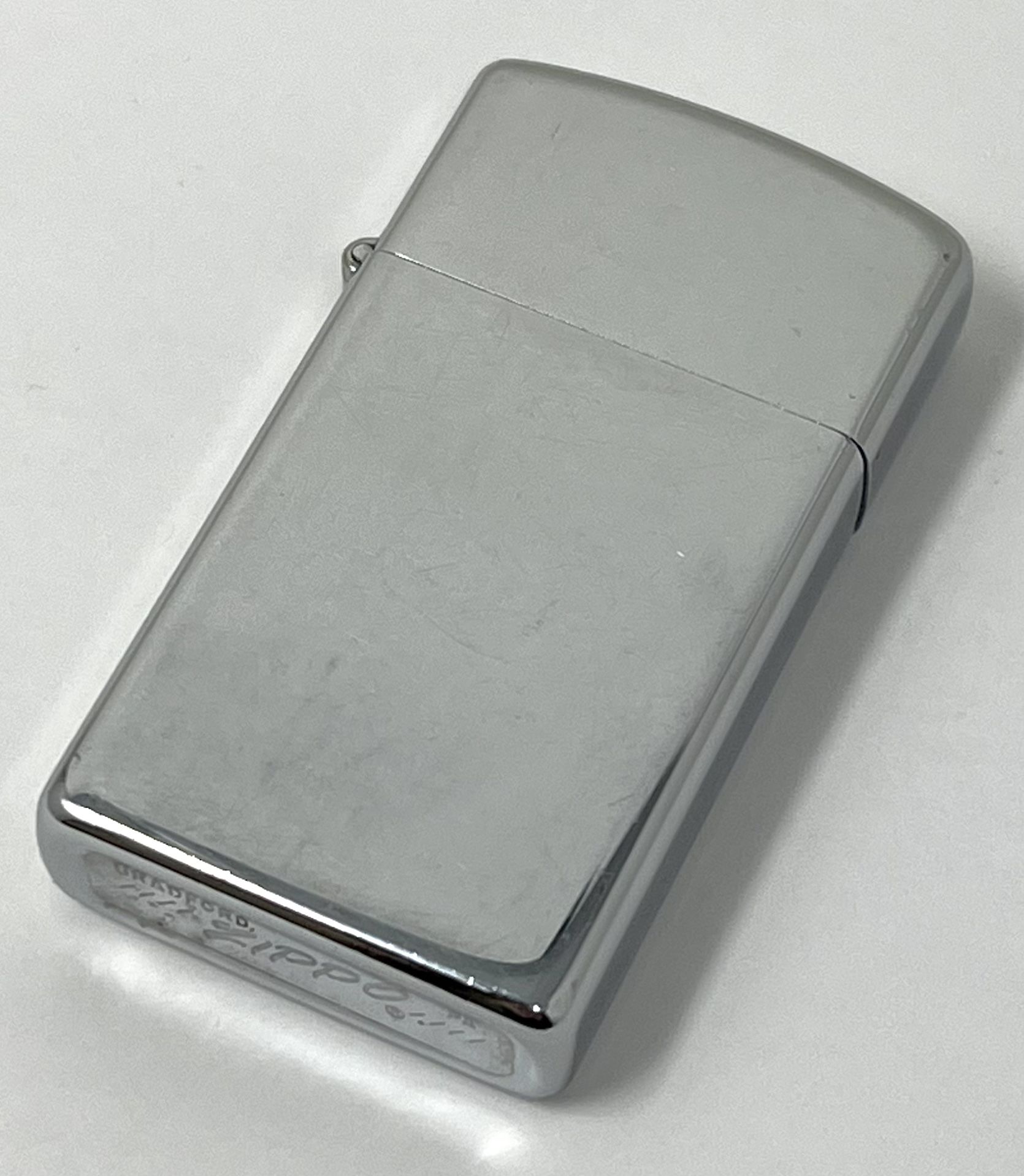 Vintage 1974 Zippo Slim Polished Plain Lighter - Bradford