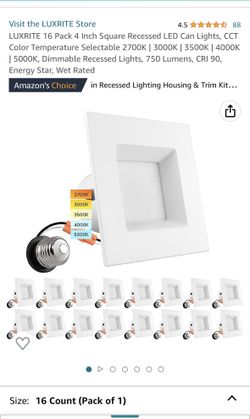 4in Square Recessed Lights