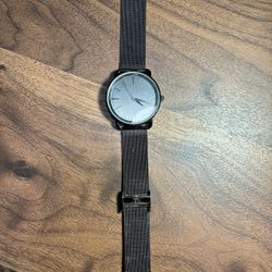 Minimalist Black Watch w/ Gray Fabric Strap – Stainless Steel Back (Japan Movement