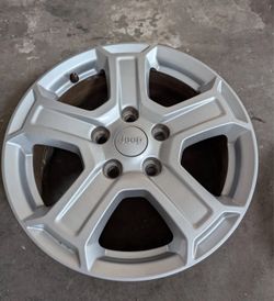 single 2018-22 jeep wrangler 17 inch 17x7.5 rim 5 spoke wheel, lightly scratched 