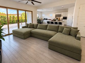 Living Spaces Couch Sofa Double Chaise (Delivery Available)