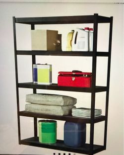 Whalen 48 in, 5 Tier Black Step Beam Storage Rack/Shelf