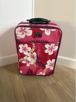 Vintage Roxy Floral Rolling Suitcase