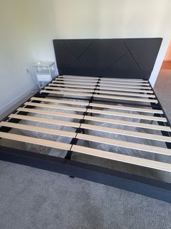 King Size Upholstered Platform Bed Frame