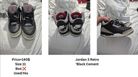 Jordan 3 Retro 'Black Cement'