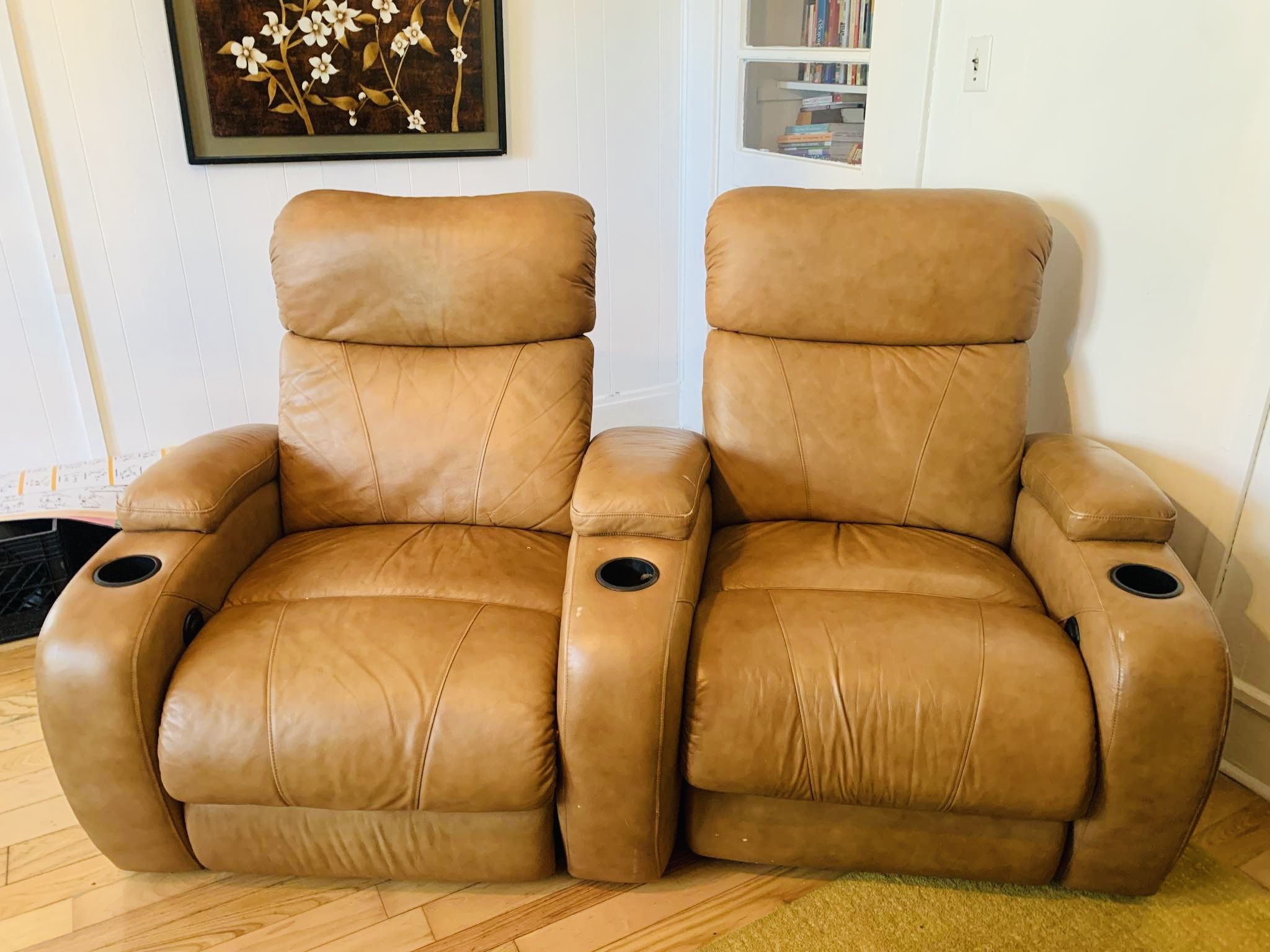 Real Leather Recliner - Brown Leather -separates 