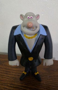 McDonald's Flushed Away 5.5" Whitey Rat 2006 Happy Meal Toy Bobble Figure