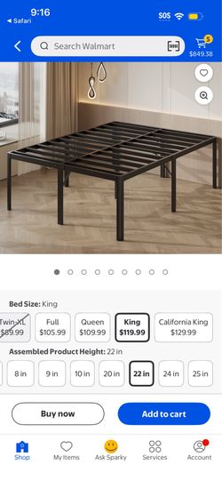 King size bed frame