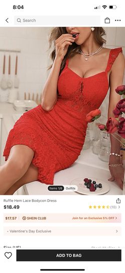 Hot pink/  Lace Red Dress