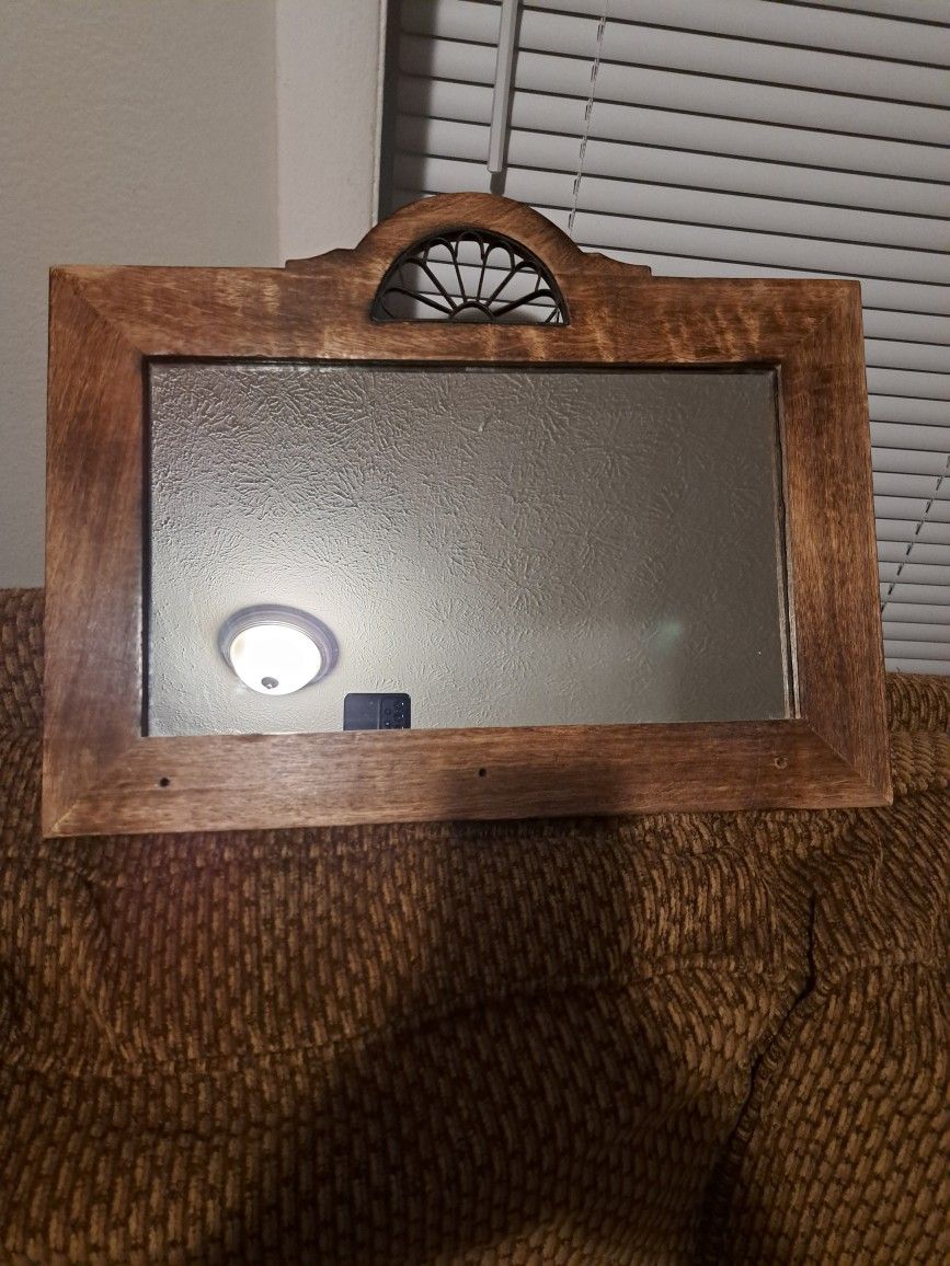 Mirror rustic wood size 12" × 18"