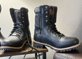 MILWAUKEE LEATHER MEN'S LACE TO TOE LOGGER BOOTS - ROUND TOE