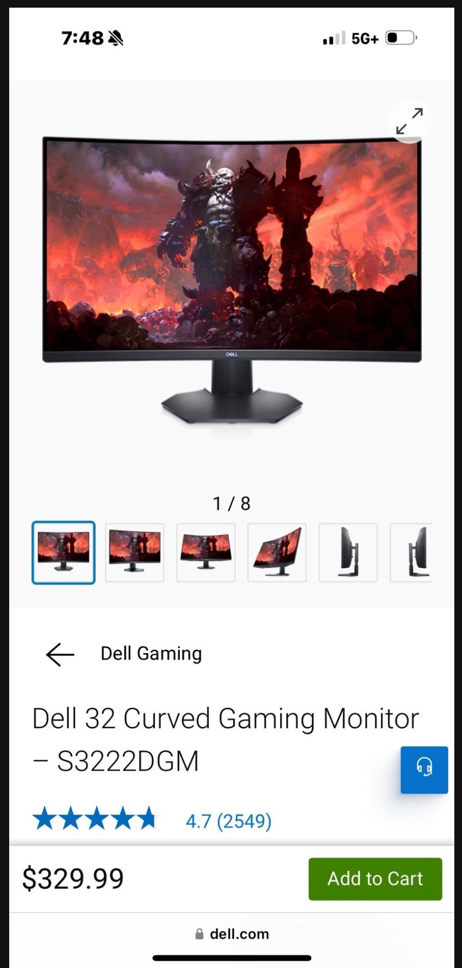 Dell 32 In Curved Monitor Selling 2 Of Them . Shoot Me An Offer