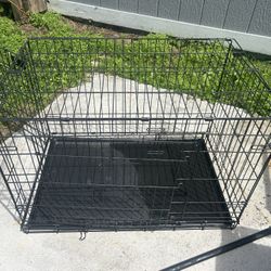 Dog Crate  2 Door Metal Folds Up