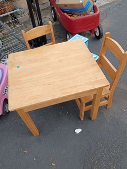 Children's solid wood table with chairs