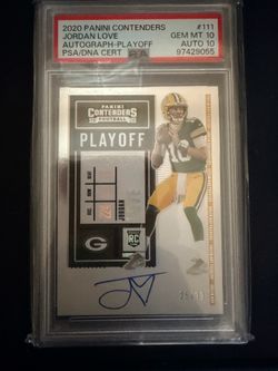 2020 Contenders Rookie Ticket AUTO Jordan Love PSA 10 AUTO 10 Gem Rookie RC #111