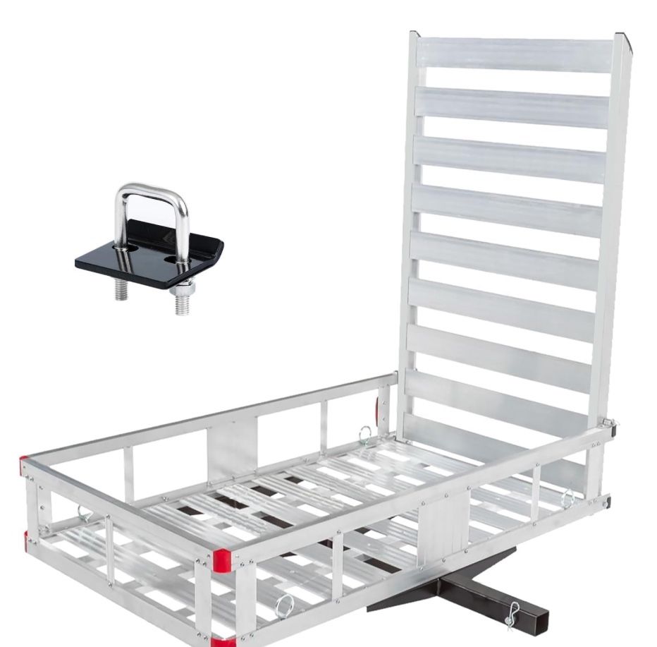 MaxxHaul 50945 50 Inch X 29.5 Inch Trailer Hitch Mount Aluminum Mobility Carrier With 47 Inch Ramp And Hitch Tightener For RV Trucks SUV Vans Cars - 5