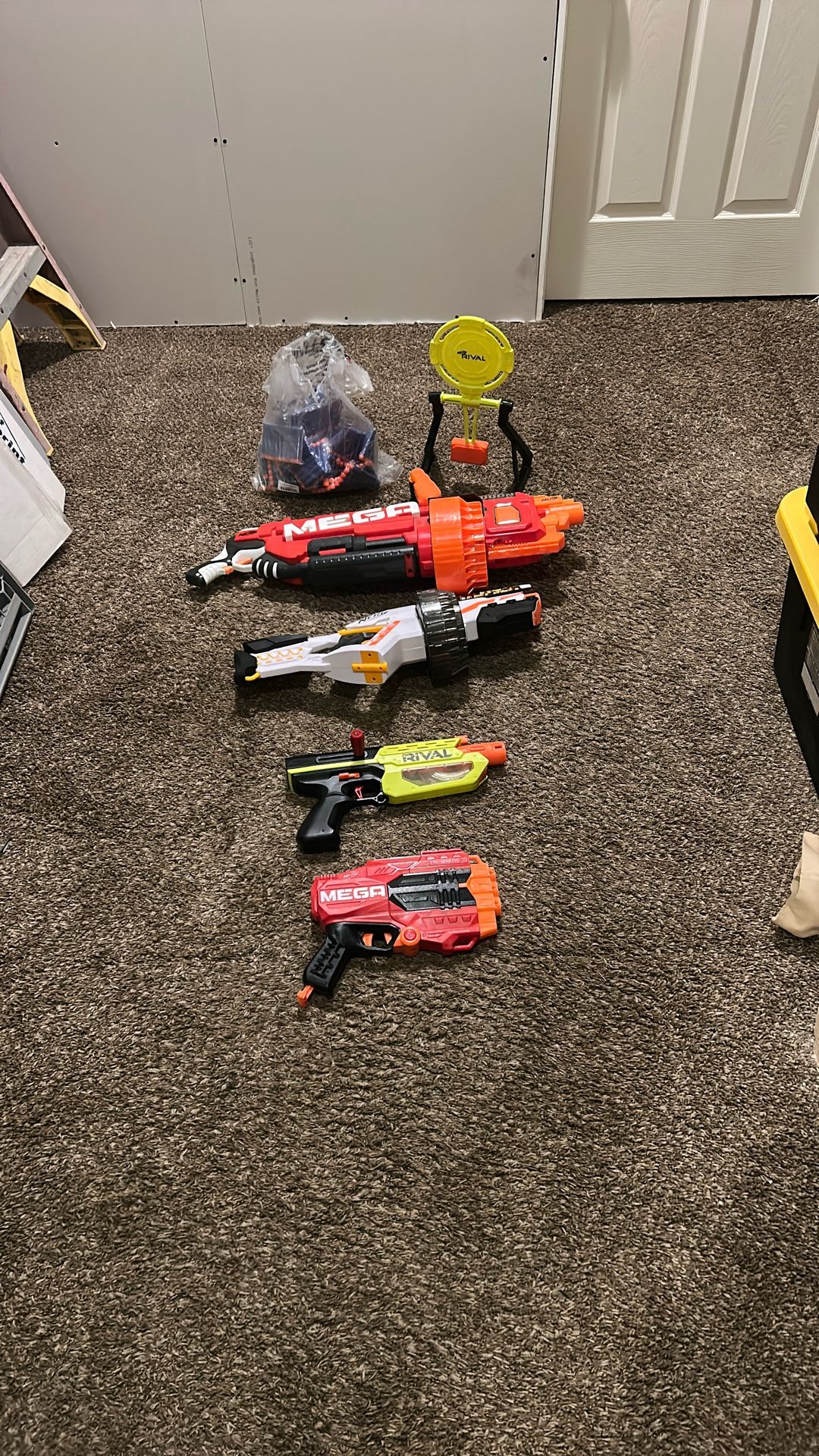 Nerf Blasters With Bullets And A Target