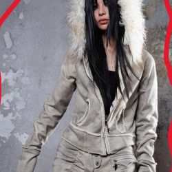 Ariadnaw Fur Hooded Jacket And No Romance Frayed Denim Jeans Size S