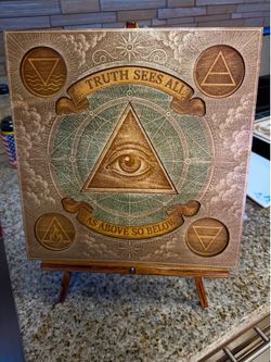 Eye of Providence Layered Engraved Wood Art – 12x12