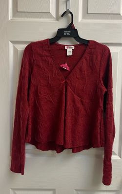 Brand new burgundy long sleeve flowy top size L Juniors