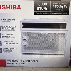 Toshiba Window AC 5000 BTU cools Up To 150 Sq Ft Room