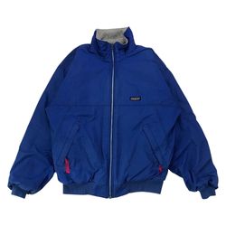 Vintage Patagonia Bomber Jacket Mens Medium M Blue Fleece Lined Windbreaker USA