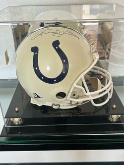 Johnny Unitas Signed Indianapolis Colts Football Helmet - Hall of Fame 1979