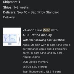 Blue iMac 24inch 4.5 Retina display Spotless