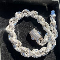 Silver Moissanite Rope Bracelet 
